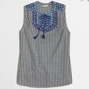 J Crew Factory geometric embroidered tank top